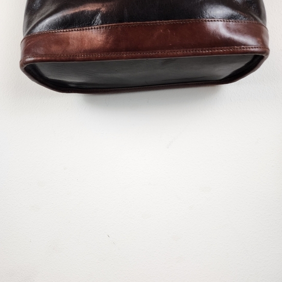 Brahmin Vintage Leather Shoulder Bag Brown Black With Hang Tag - Picture 4 of 11